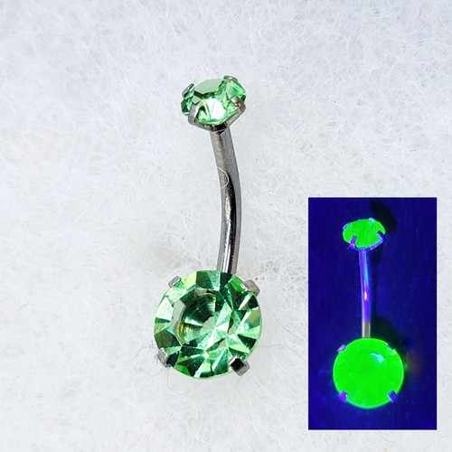 Uranium glass belly button - uranium,