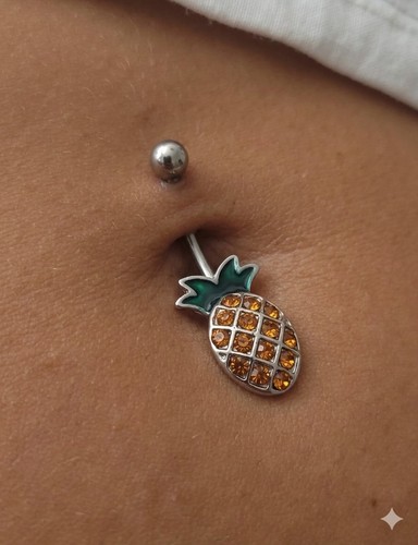 Pineapple belly button - belly,