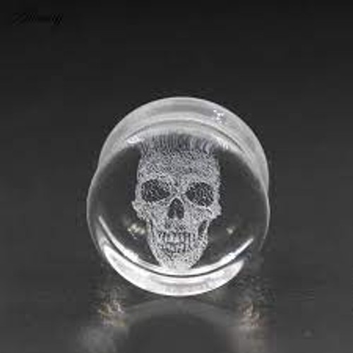 Ear plug transparent skull - plug,